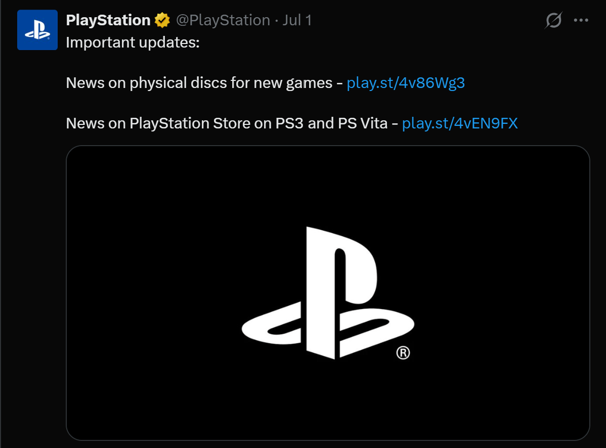 PlayStation announcement post with over one million views
